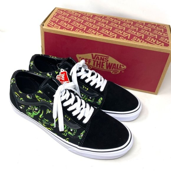 VANS Old Skool Low Top Black Green Suede Canvas Men’s Size Sneakers VN0A4BW2BML - Picture 8 of 12
